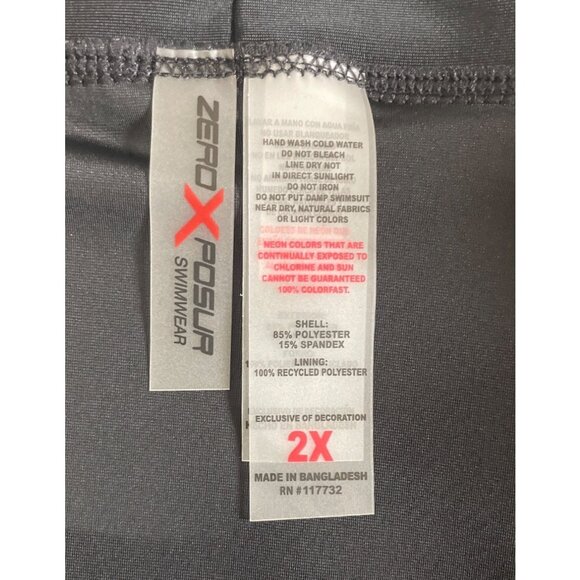 ZeroXposur Womens Size 2X Black UPF 30+ Quick Dry Sport Swim Swing Skirtini - Picture 9 of 10